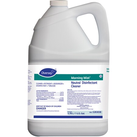 Diversey Morning Mist Neutral Disinfectant, 128 fl oz (4 quart) Neutral, Blue/Green, 4 PK DVO5283038